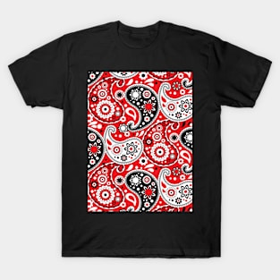 Big Bold Red Paisley Pattern T-Shirt